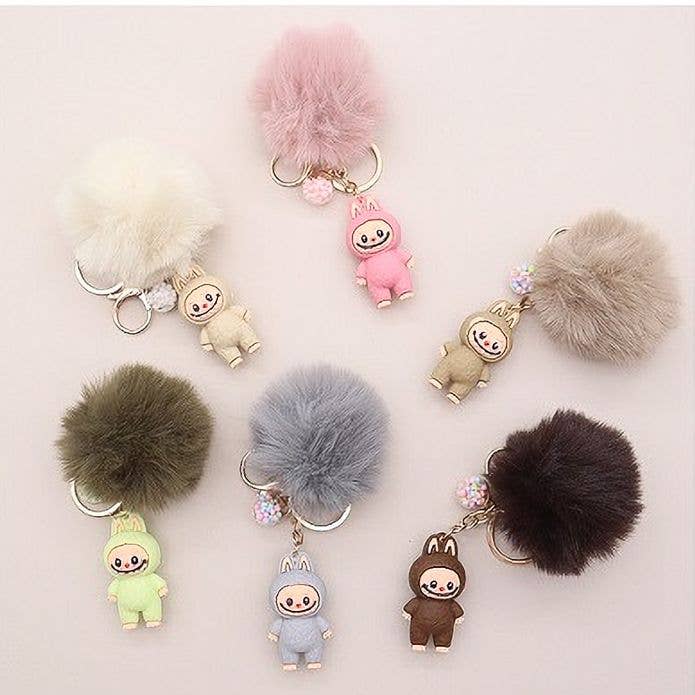 Pompom Charm Key Chain